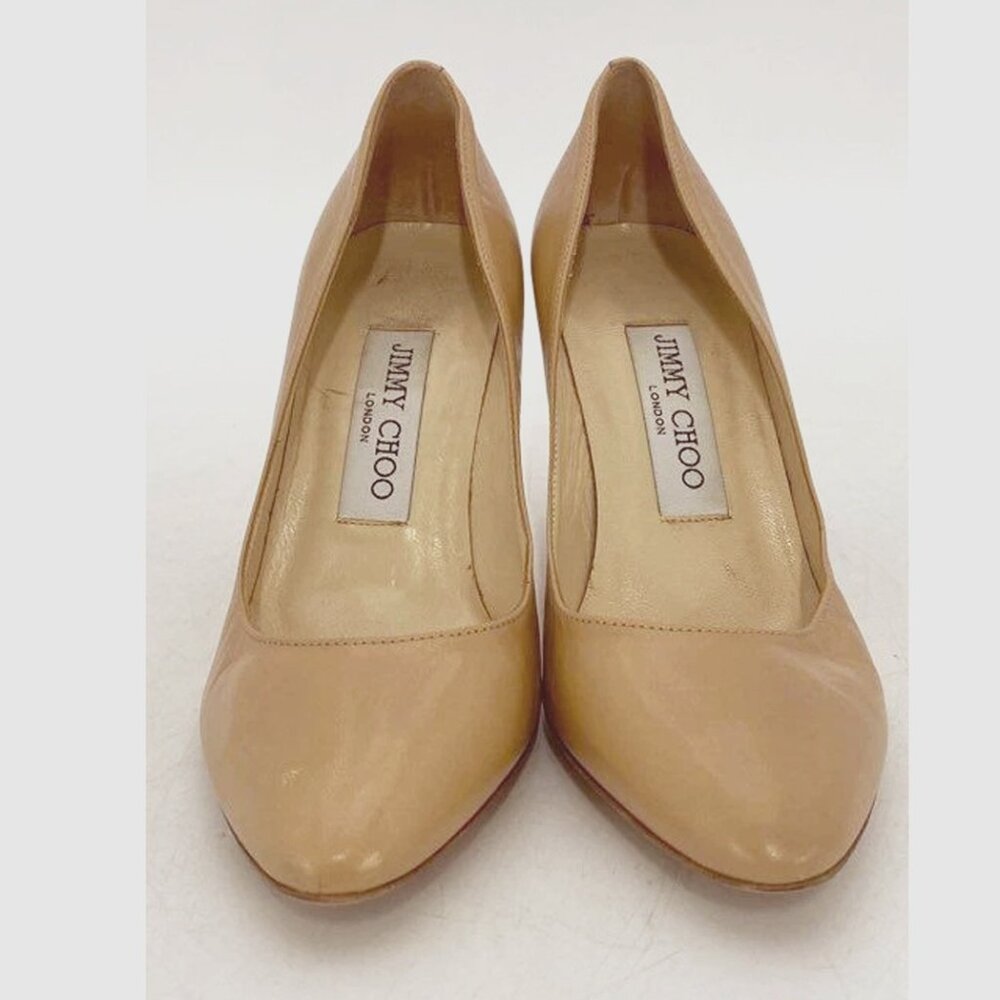 Jimmy Choo Women Beige Casual Slip-On Stiletto Pump Heel Size 35.5